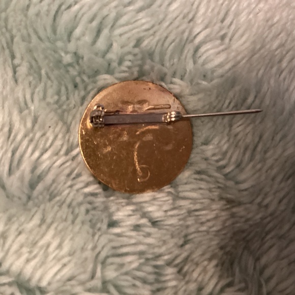 Girl Scouts of America GSA Blue Gold Shamrock Pin Stars Vintage 3/4" TREFOIL - Picture 4 of 4